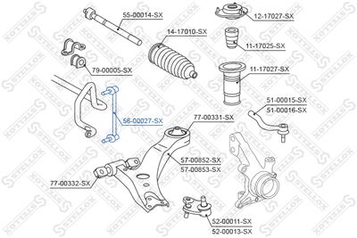 Тяга стабилизатора переднего STELLOX 5600027SX