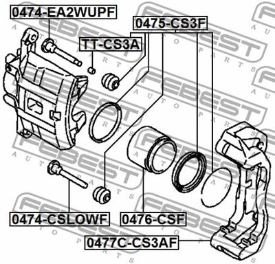 Втулка направляющая суппорта тормозного переднего FEBEST 0474EA2WUPF