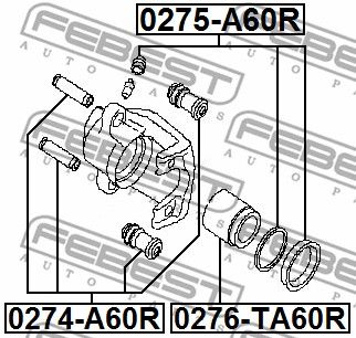 Ремкомплект тормозного суппорта заднего FEBEST 0275A60R