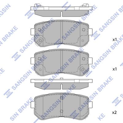 Колодки тормозные дисковые SANGSIN SP1187