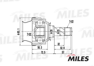 ШРУС внутренний Miles GA10021