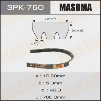 Ремень поликлиновой Masuma 3PK760