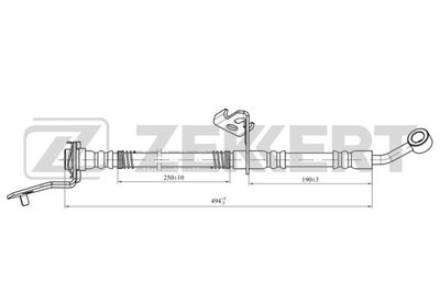 Шланг тормозной передний левый Zekkert BS9426