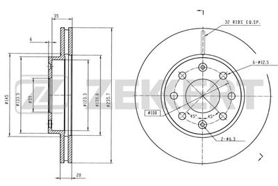 Диск тормозной передний Zekkert BS5395
