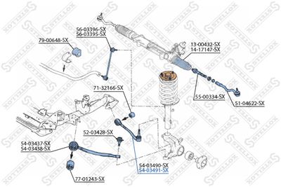 Рычаг нижний задний правый STELLOX 5403491SX