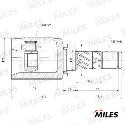 ШРУС внутренний Miles GA10067