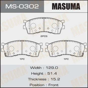 Колодки тормозные передние Masuma MS0302