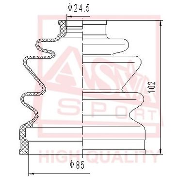 Пыльник ШРУС комплект без смазки ASVA ASBT21