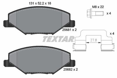 Комплект колодок для дискового тормоза TEXTAR 2568101