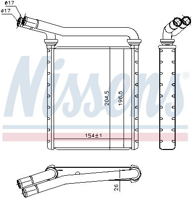 Радиатор отопителя NISSENS 707090