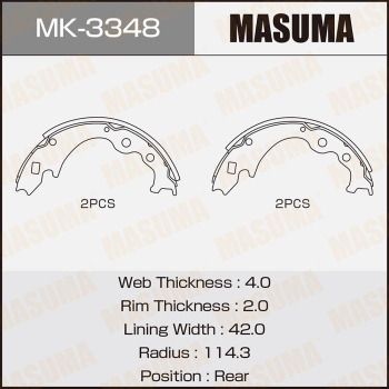 Колодки тормозные барабанные Masuma MK3348