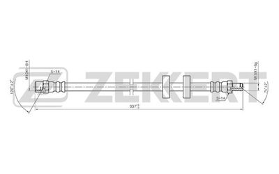 Шланг тормозной передний Zekkert BS9045