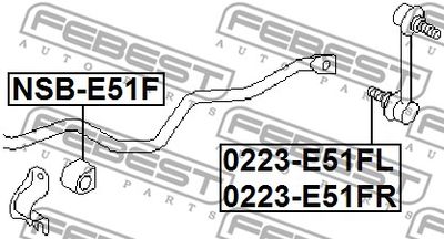 Тяга стабилизатора переднего левая FEBEST 0223E51FL