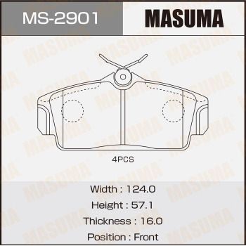 Колодки тормозные дисковые Masuma MS2901