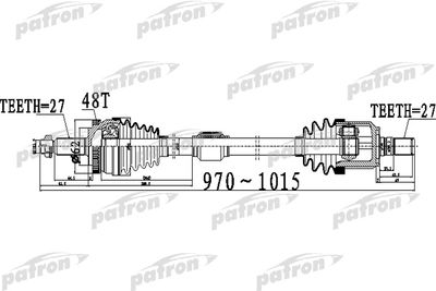 Полуось передний мост справа PATRON PDS0506