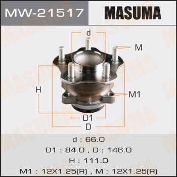 Ступица колеса с интегрированным подшипником Masuma MW21517