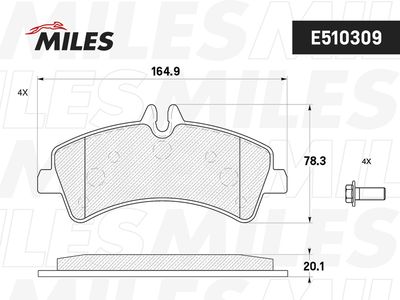 Колодки тормозные задние Miles E510309