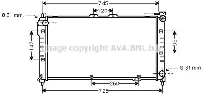 Радиатор системы охлаждения AVA MZ2101