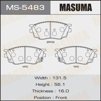 Колодки тормозные дисковые Masuma MS5483