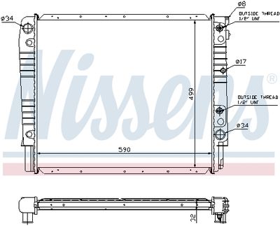 Радиатор охлаждения двигателя NISSENS 65542A