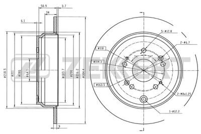 Диск тормозной задний Zekkert BS5386