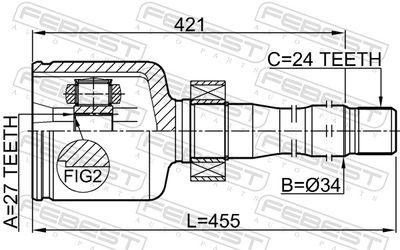 ШРУС внутренний правый FEBEST 0111GGL15RH