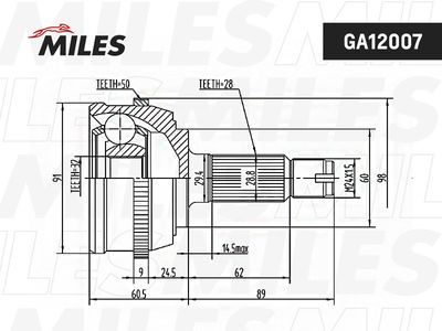 ШРУС наружный Miles GA20133