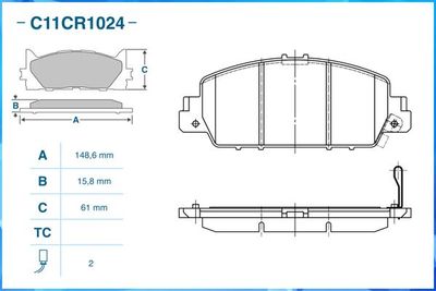 Колодки тормозные передние CWORKS C11CR1024