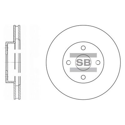 Диск тормозной передний SANGSIN SD4008