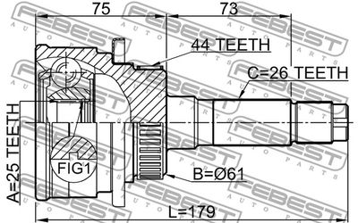 ШРУС наружный FEBEST 0510B25A44
