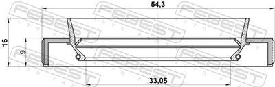 Сальник дифференциала TOYOTA 9031134016
