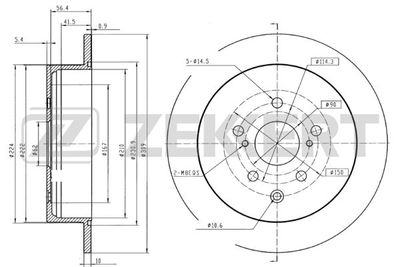 Диск тормозной задний Zekkert BS5824