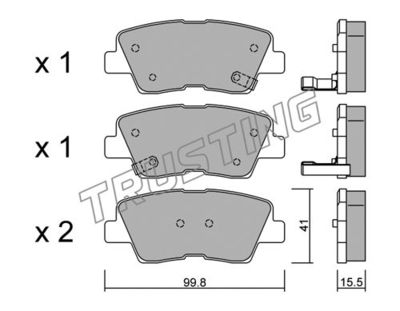 Комплект колодок для дискового тормоза TRUSTING 9030