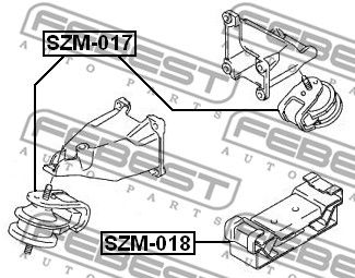 Опора двигателя передняя FEBEST SZM017