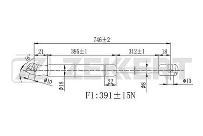 Амортизатор капота PMC PQA012