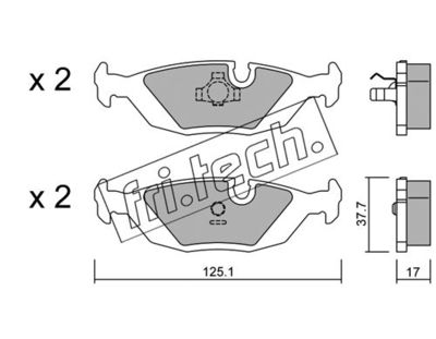 Комплект колодок для дискового тормоза TRUSTING 0721