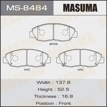 Колодки тормозные дисковые Masuma MS8484