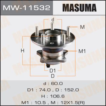 Ступица колеса с интегрированным подшипником Masuma MW11532