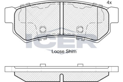 Колодки тормозные дисковые ICER 182058