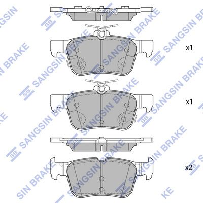 Колодки тормозные задние SANGSIN SP4171