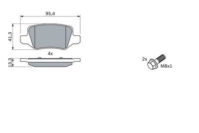 Колодки тормозные дисковые BOSCH 0986494023