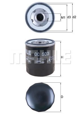 Фильтр масляный MAHLE OC503