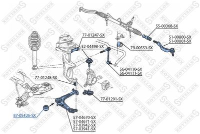 Сайлентблок рычага переднего STELLOX 8705426SX