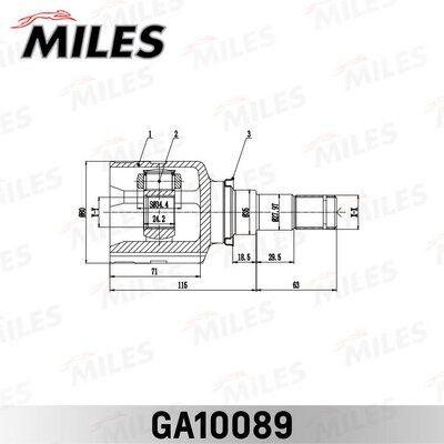 ШРУС внутренний Miles GA10089