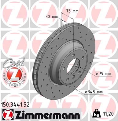 Диск тормозной ZIMMERMANN 150344152