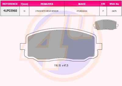 Колодки тормозные передние METACO 3000188