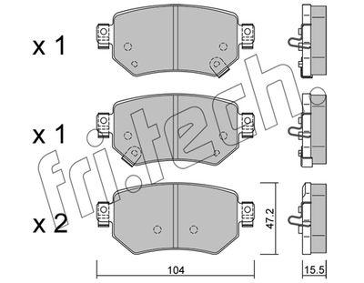 Комплект колодок для дискового тормоза TRUSTING 11590