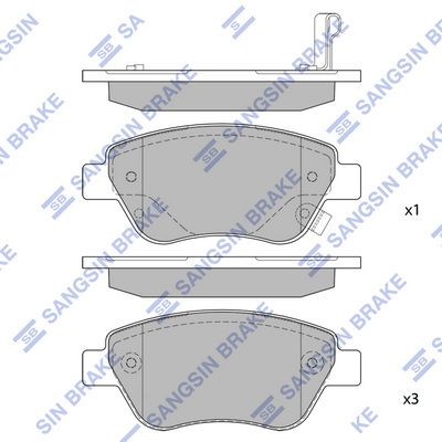 Колодки тормозные передние SANGSIN SP1810