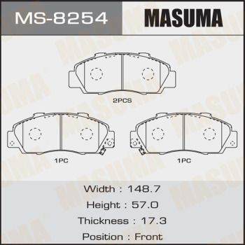 Колодки тормозные дисковые Masuma MS8254