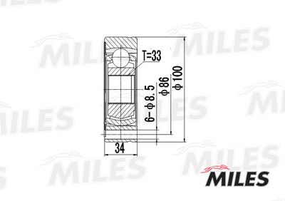 ШРУС внутренний правый Miles GA12005